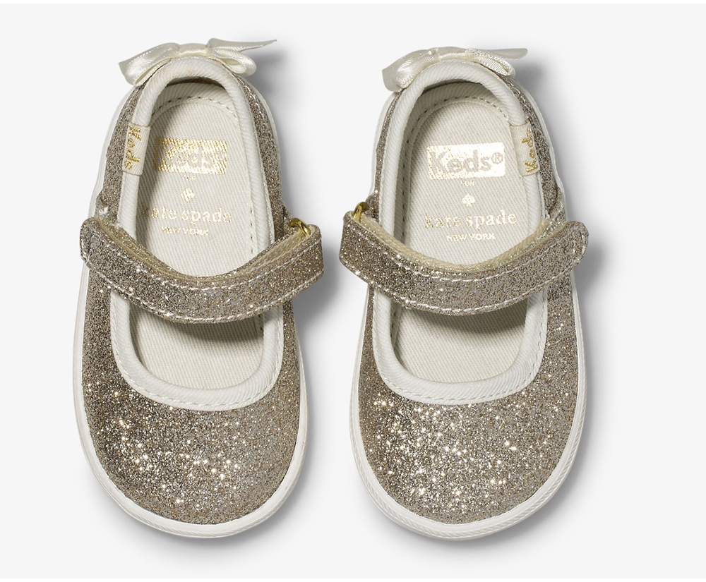 Slip Ons Keds Enfant Doré - Kate Spade New York Sloane Mj Glitter Crib - 015-RFOAEZ